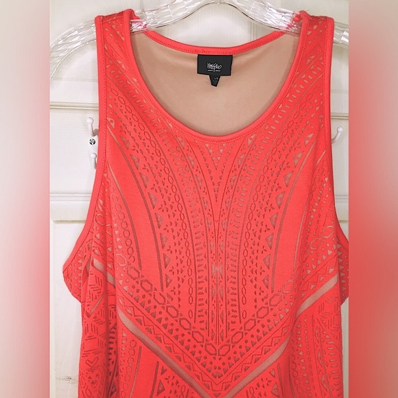 🏝🌞Mossimo Supply Co dress coral tan/nude beautiful geometric design 💗🌺⛱ - Picture 3 of 8